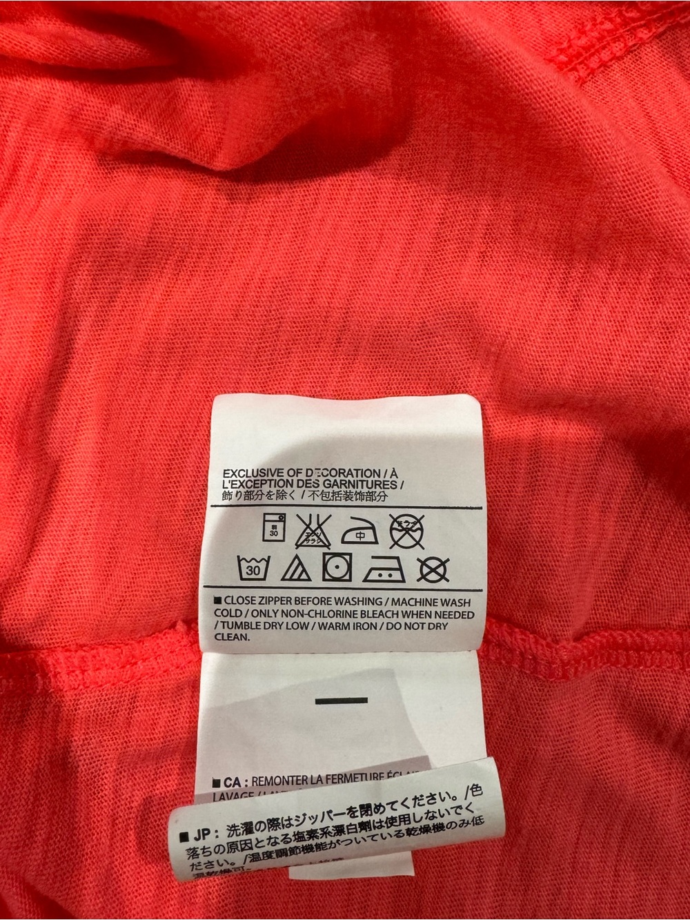 Old Navy Lightweight Coral Zip up Hoodie with White Drawstrings and Pockets - Picture 9 of 9